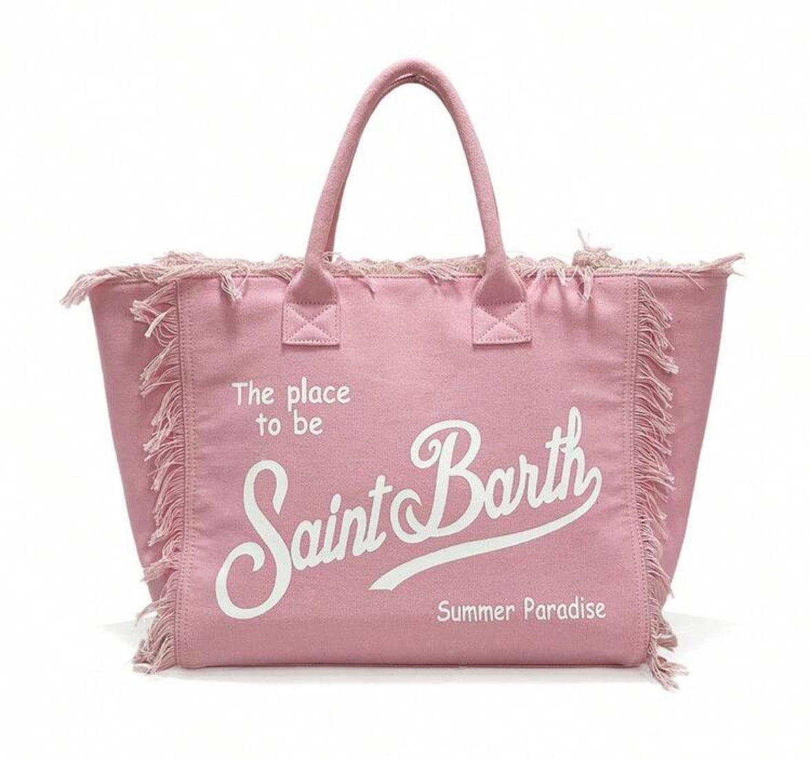 SAINT BARTH borsa mare rosa tinta unita fronte