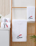 QUEEN TOUCH – Set 2 Asciugamani Donna Ricamati in 100% Cotone