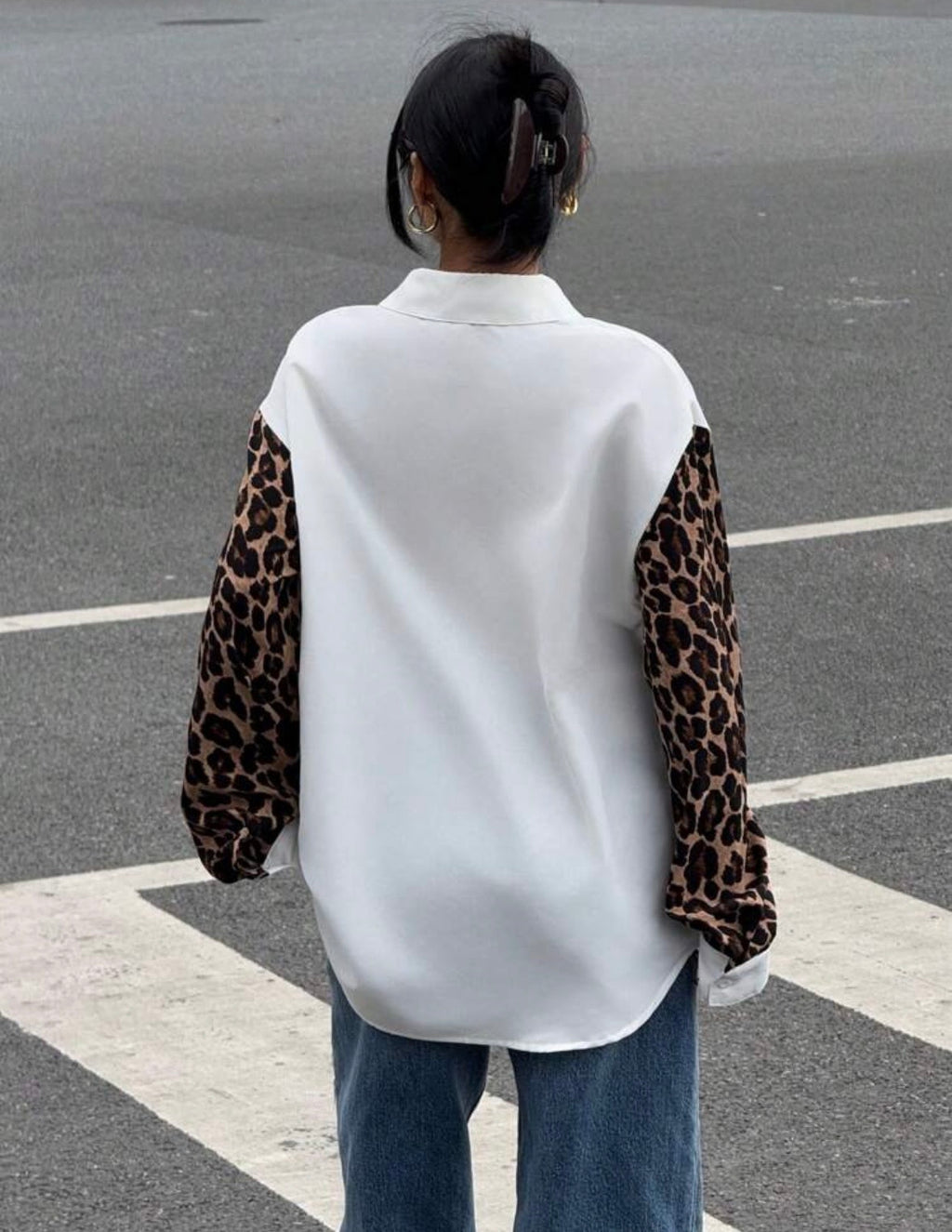 FELINE – Camicia Donna con Dettagli Leopard