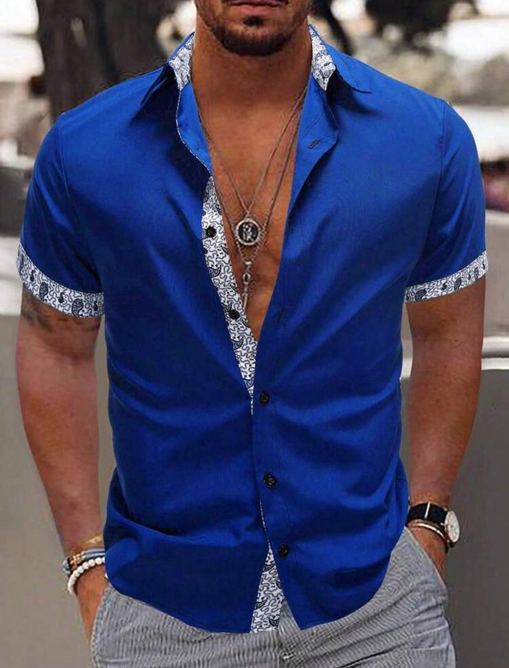 Harbor Style camicia uomo Blu - vista frontale