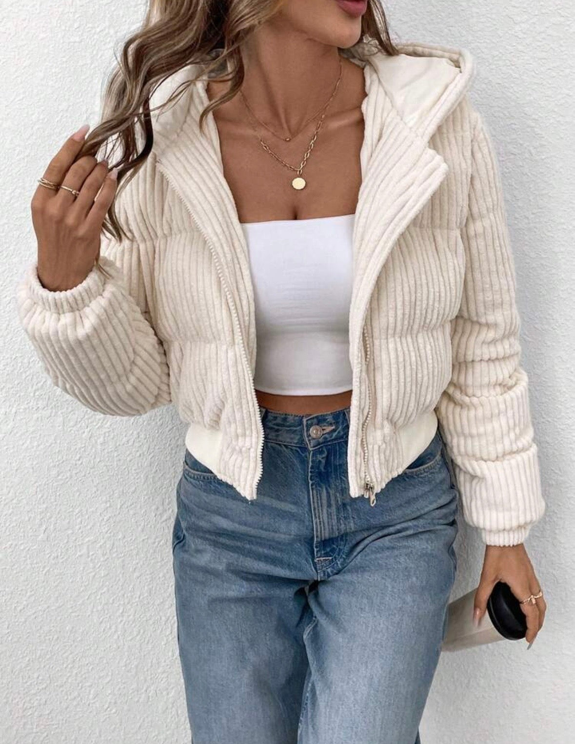 VELVET HUG – Giacca Corta con Cappuccio e Zip