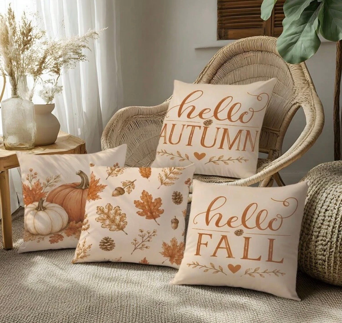 AUTUMN GLOW – Set 4 Copricuscini Decorativi Autunnali