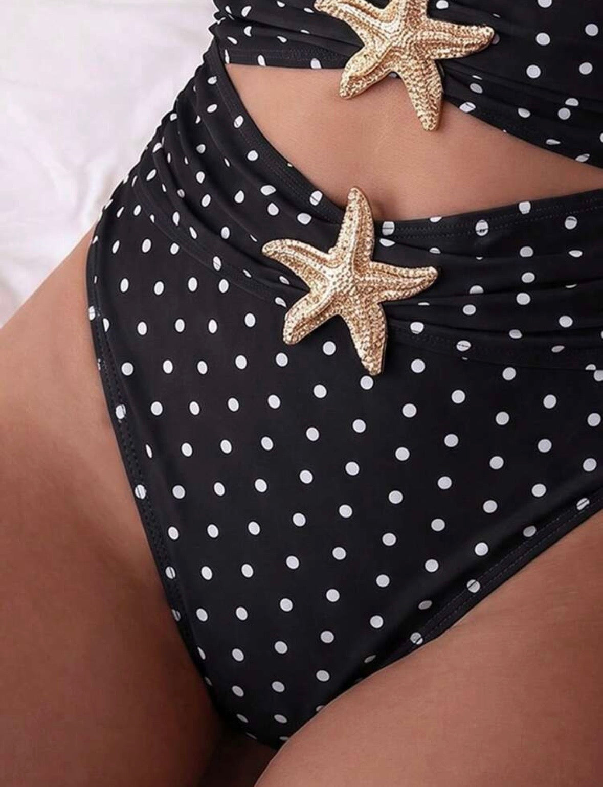 VENERE costume intero leopardato dettaglio stelle marine dorate