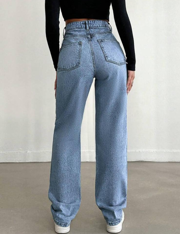 ROMA - Jeans Wide Leg con Riga