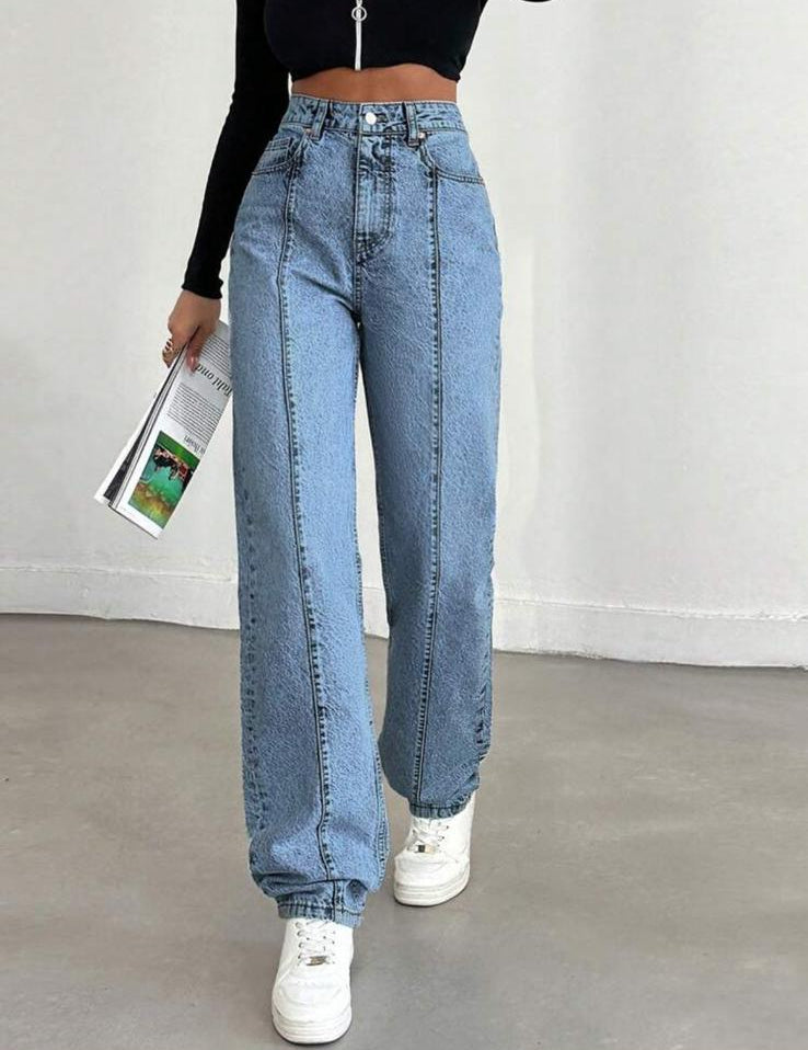 ROMA - Jeans Wide Leg con Riga