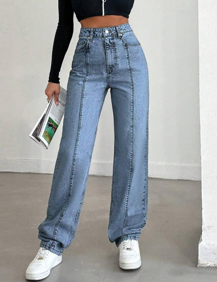 ROMA - Jeans Wide Leg con Riga