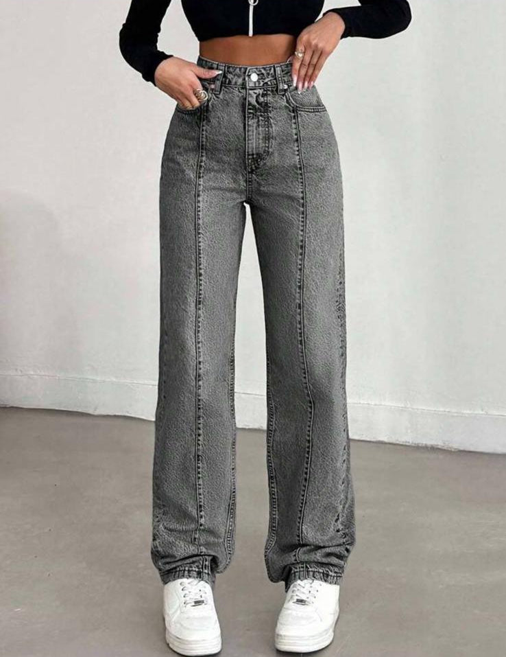 ROMA - Jeans Wide Leg con Riga