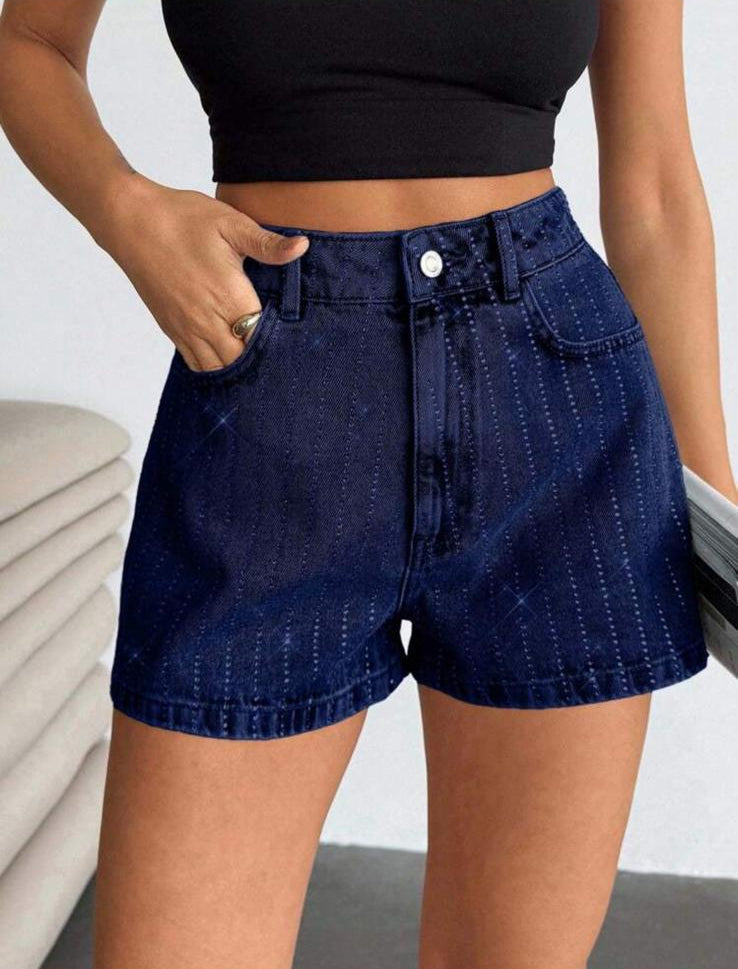 DENIM SOUL - pantaloncini jeans con strass