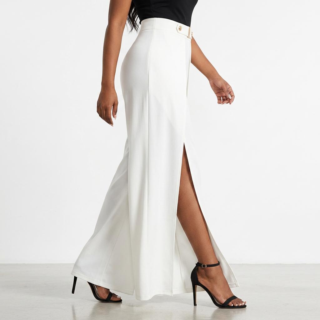 AURA - Pantalone con Spacco Elegante