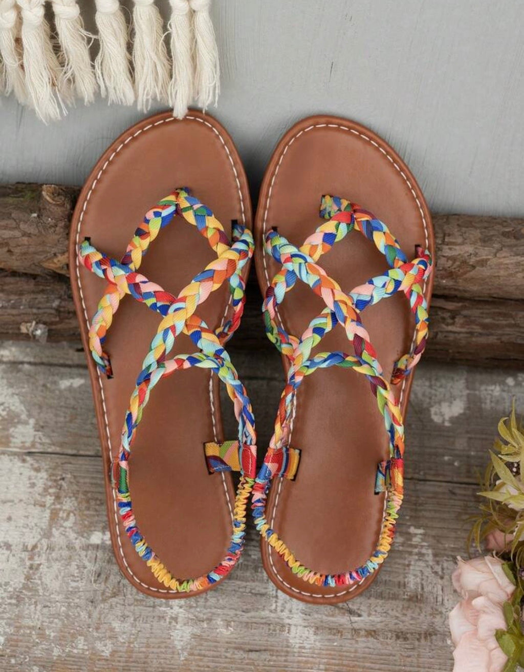 RAINBOW BREEZE - multicolor vivace indossati su rafia