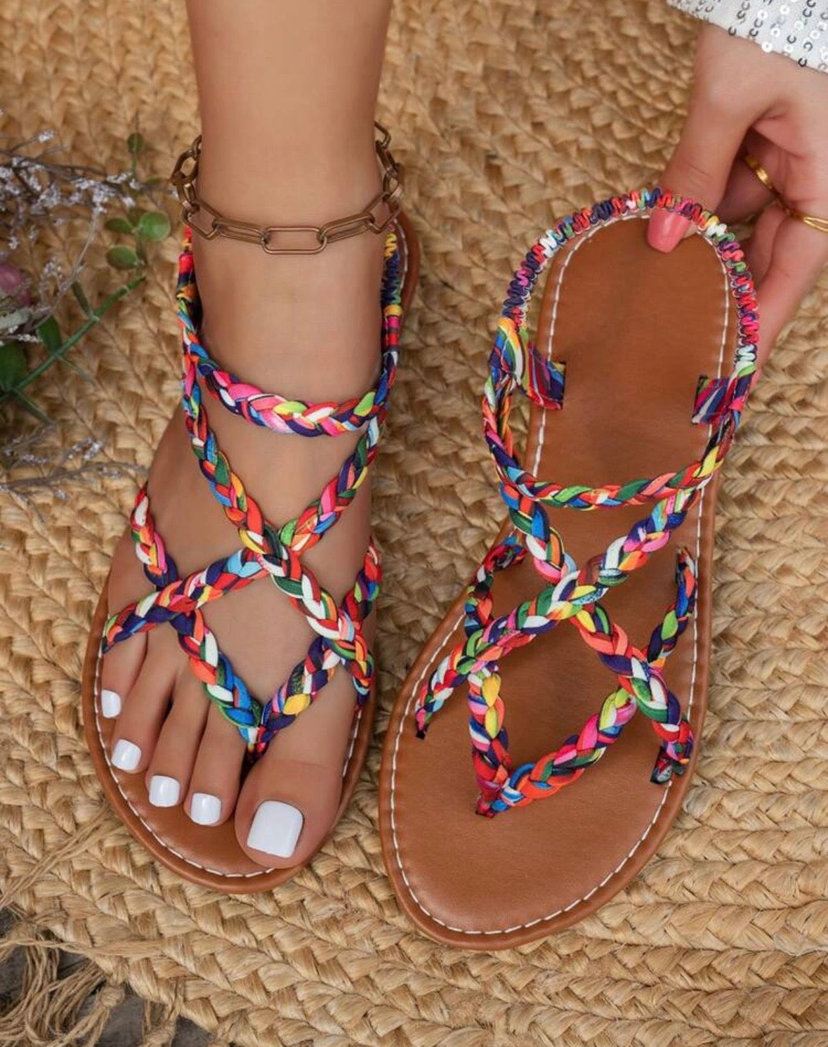 RAINBOW BREEZE - multicolor vivace su rafia con fiori