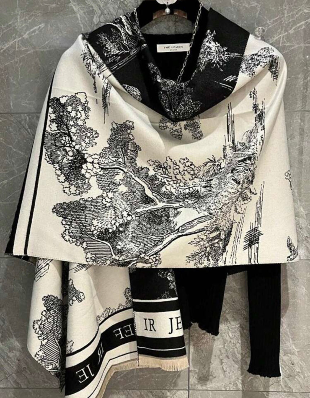 TOILE DE PARIS – Sciarpa Fantasia Black & White