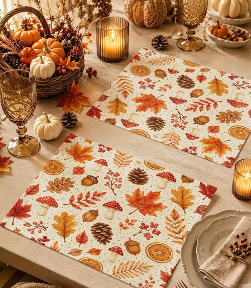 AMBER LEAVES – Set 4 Tovagliette Autunnali