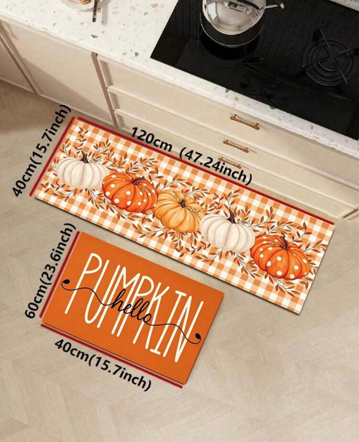 HELLO PUMPKIN – Set 2 Tappeti Cucina Autunnali