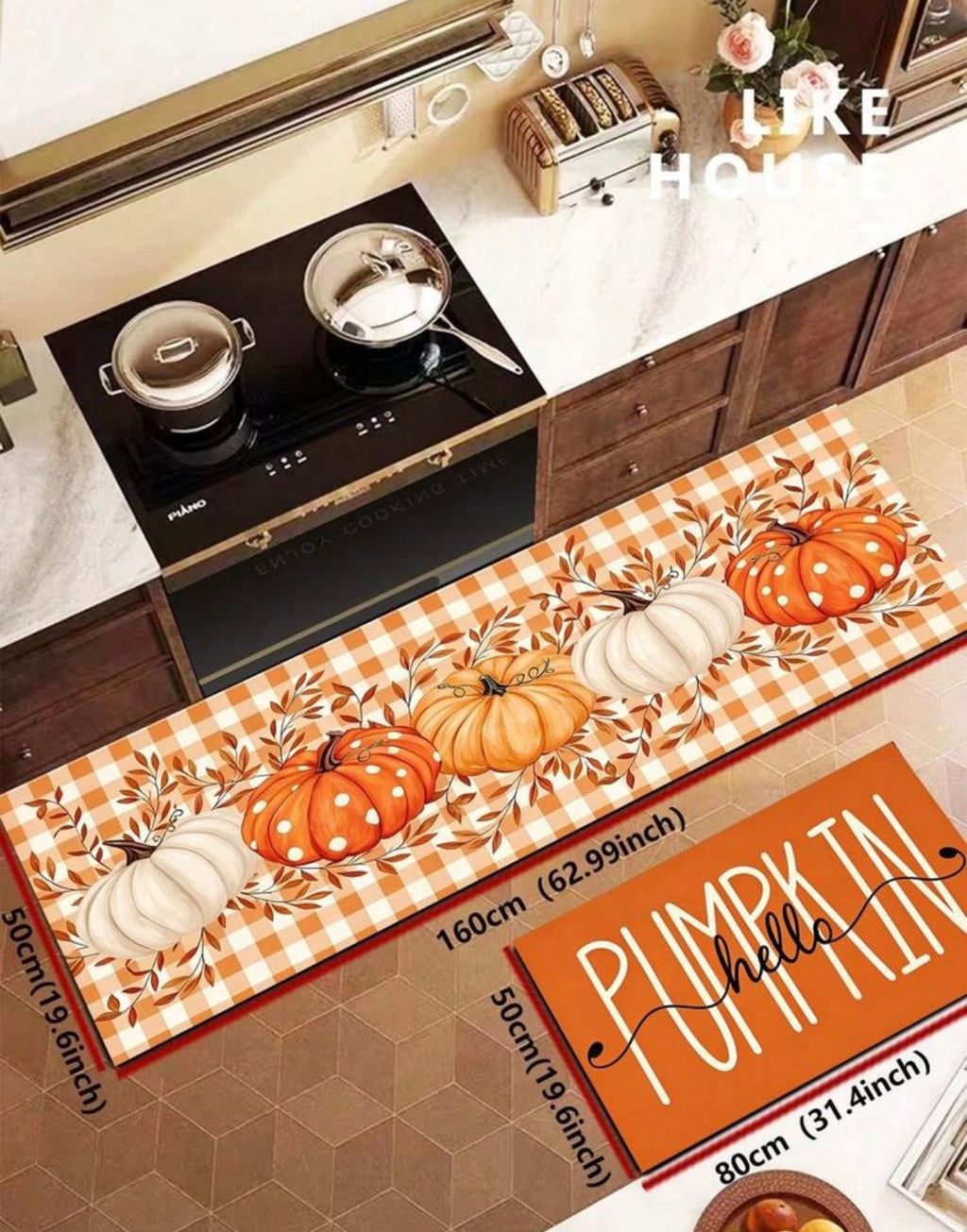HELLO PUMPKIN – Set 2 Tappeti Cucina Autunnali
