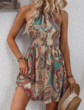 FIORÉLIA - Vestito Corto Paisley Halter Neck